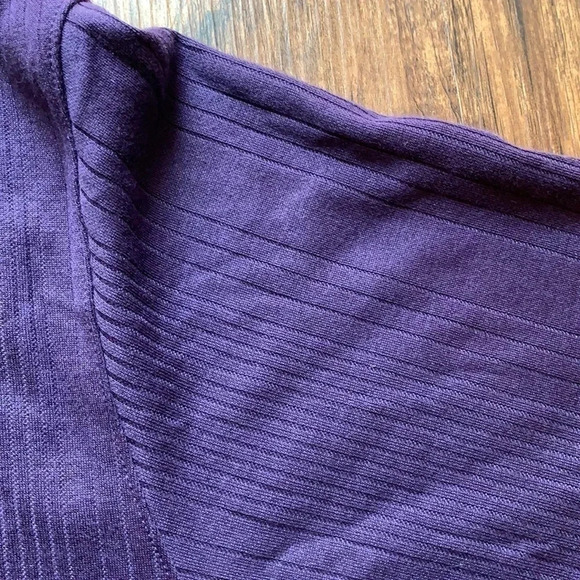 Liz Claiborne Pullover Ribbed Top Purple Short Sleeve Size 5X New - Picture 14 of 14